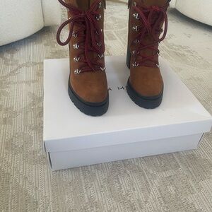 Rebecca Minkoff Brown and Burgundy Lace-Up Boots